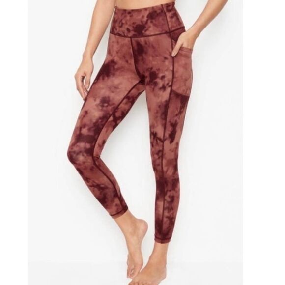 NWT Victoria’s Secret Flow On Point Leggings‎ Purple Pink Brown Size 2 - Picture 1 of 9